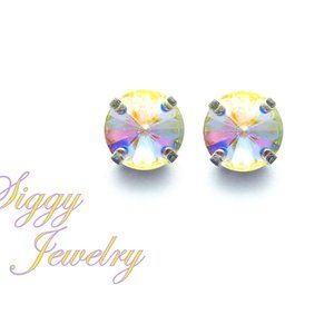 Swarovski Crystal AB 10mm Rivoli Stud Earrings